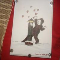 Mattonella lavenia dipinta a mano