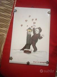 Mattonella lavenia dipinta a mano