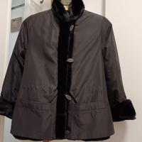 Giacca di visone nero double face impermeabile