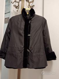 Giacca di visone nero double face impermeabile