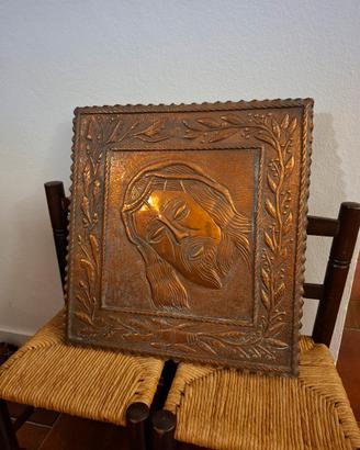 Bassorilievo Cristo in Rame 40x42 cm 