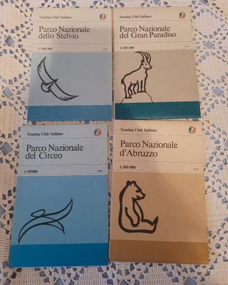 mappe di 4  parchi nazionali italiani 
