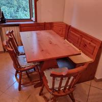 Tavernetta country: credenza tavolo panca angolare