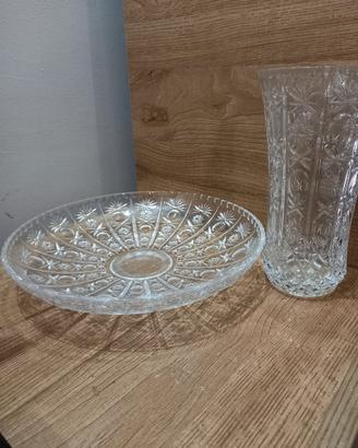 centrotavola e vaso di cristallo 