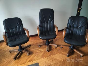 Set di 3 poltrone da ufficio