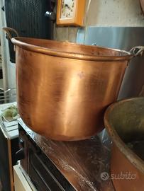 pentolone concavo in rame cm 33 alto cm27