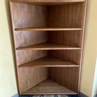 Mobile angolare in legno-mensole libreria scaffale