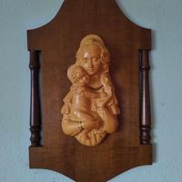 Quadro Madonna con bambino Gesù in rilievo