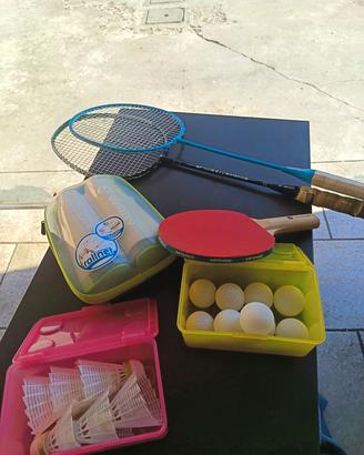 racchette da badminton e ping pong 