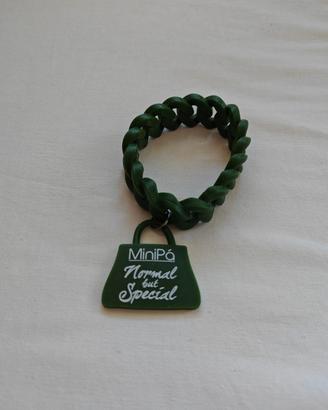 bracciale Minipà in gomma verde militare