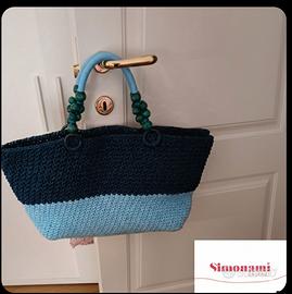 Borsa  Mare fatta a mano all'uncinetto in cordino 