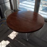 Tavolo in legno rovere e ferro battuto cm 120