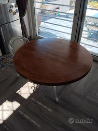 Tavolo in legno rovere e ferro battuto cm 120