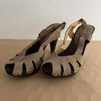 Sandali Décolleté scamosciati con borchie - 38