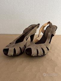 Sandali Décolleté scamosciati con borchie - 38