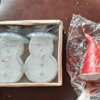 3 Candele Natalizie *Nuove 2 Pupazzi di Neve +Cono