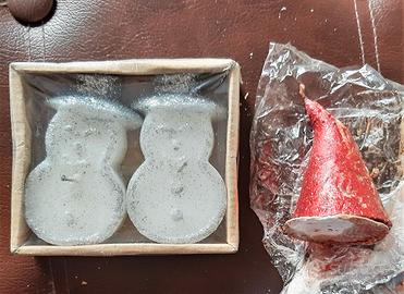 3 Candele Natalizie *Nuove 2 Pupazzi di Neve +Cono