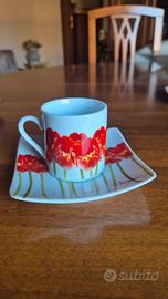  Set 4 Tazzine Caffè con Piattino EASY LINE