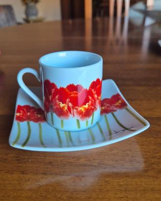  Set 4 Tazzine Caffè con Piattino EASY LINE