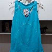 Top sportivo azzurro nuovo con cartellino 