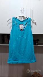Top sportivo azzurro nuovo con cartellino 