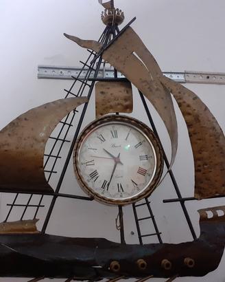 veleiro nave ferro battuto orologio muro