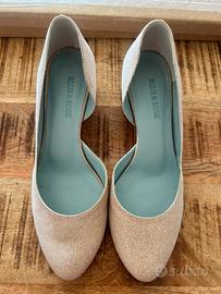 Scarpe Blue&Rose dorate n.37