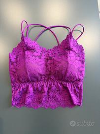 Top Bralette Pizzo Viola S/M Imbottito 💜🍷