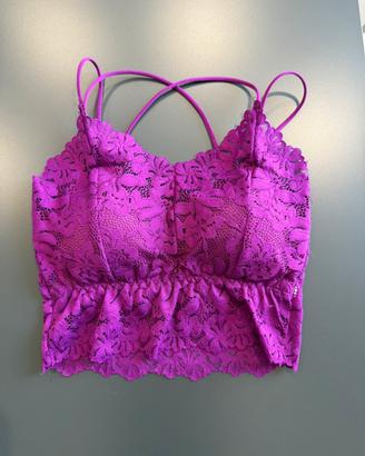 Top Bralette Pizzo Viola S/M Imbottito 💜🍷