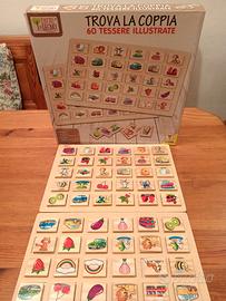 'Trova La Coppia' Fatto in legno  Gioco Di Memoria