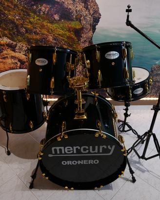 Set batteria Mercury Drum Oro Nero senza piatti