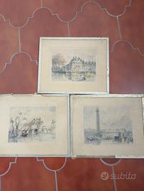 lotto 3 quadretti Francia vintage