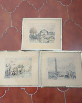 lotto 3 quadretti Francia vintage