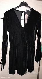 Tuta pantaloncino nero velluto