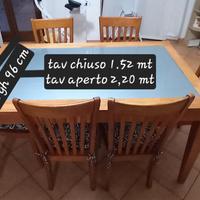 Tavolo allungabile legno /vetro con sedie