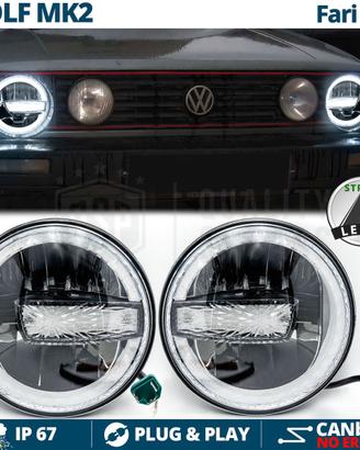 FARI Full LED Per VW GOLF MK2 Angel Eyes OMOLOGATI