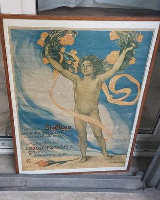 Locandina incorniciata1908 officina Ricordi Milano