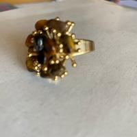 anello in ottone e occhio di tigre