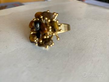 anello in ottone e occhio di tigre