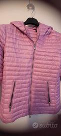 piumino con cappuccio rosa