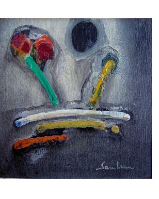 PITTORE UGO SAMBRUNI QUADRO AD OLIO SU TAVOLETTA