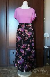 Set Pantalone Blusa rosa nero Emme Marella - tg.44