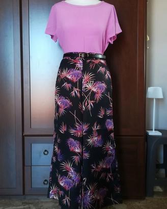 Set Pantalone Blusa rosa nero Emme Marella - tg.44