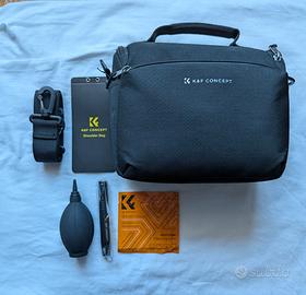 Borsa fotografica K&F Concept + Kit di pulizia 