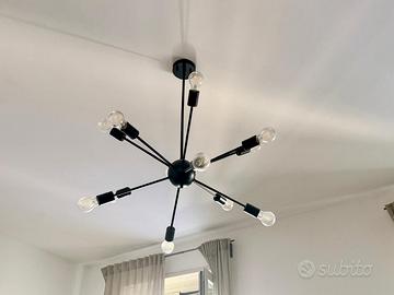 Lampadario Sputnik nero 8 luci – moderno design