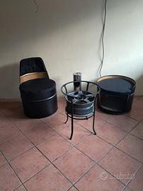 poltrona piu pouf piu  tavolino 