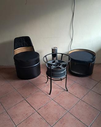 poltrona piu pouf piu  tavolino 