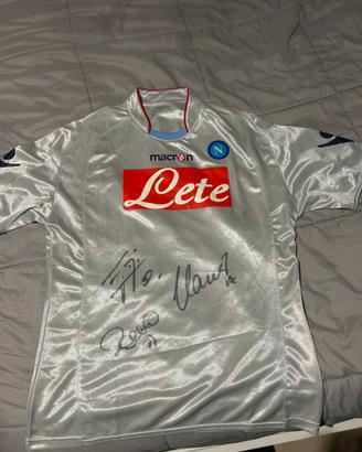 Maglia napoli autografata Cavani Hamsik Lavezzi