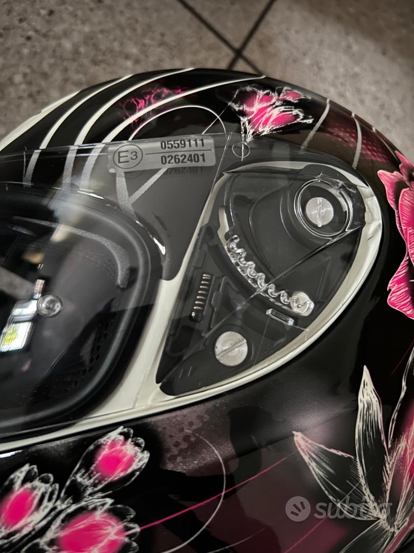 NUOVO casco moto donna xs nero fucsia e guanti - Accessori Moto In