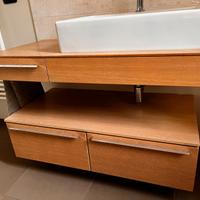 Mobile arredo bagno lavabo + colonna in rovere